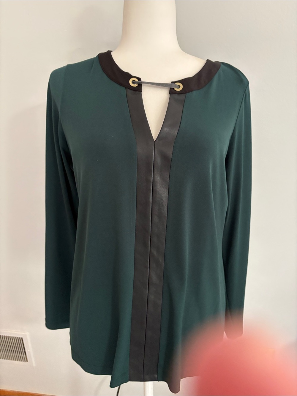 Calvin Klein Forest Green Long Sleeve Tunic with Black Trim